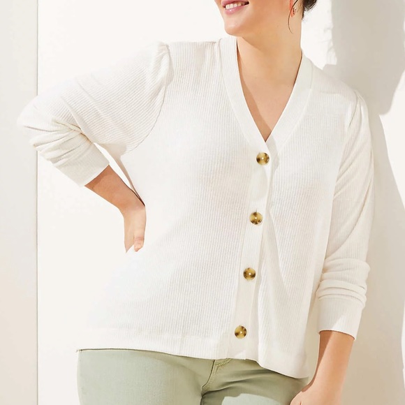 LOFT Sweaters - White cardigan